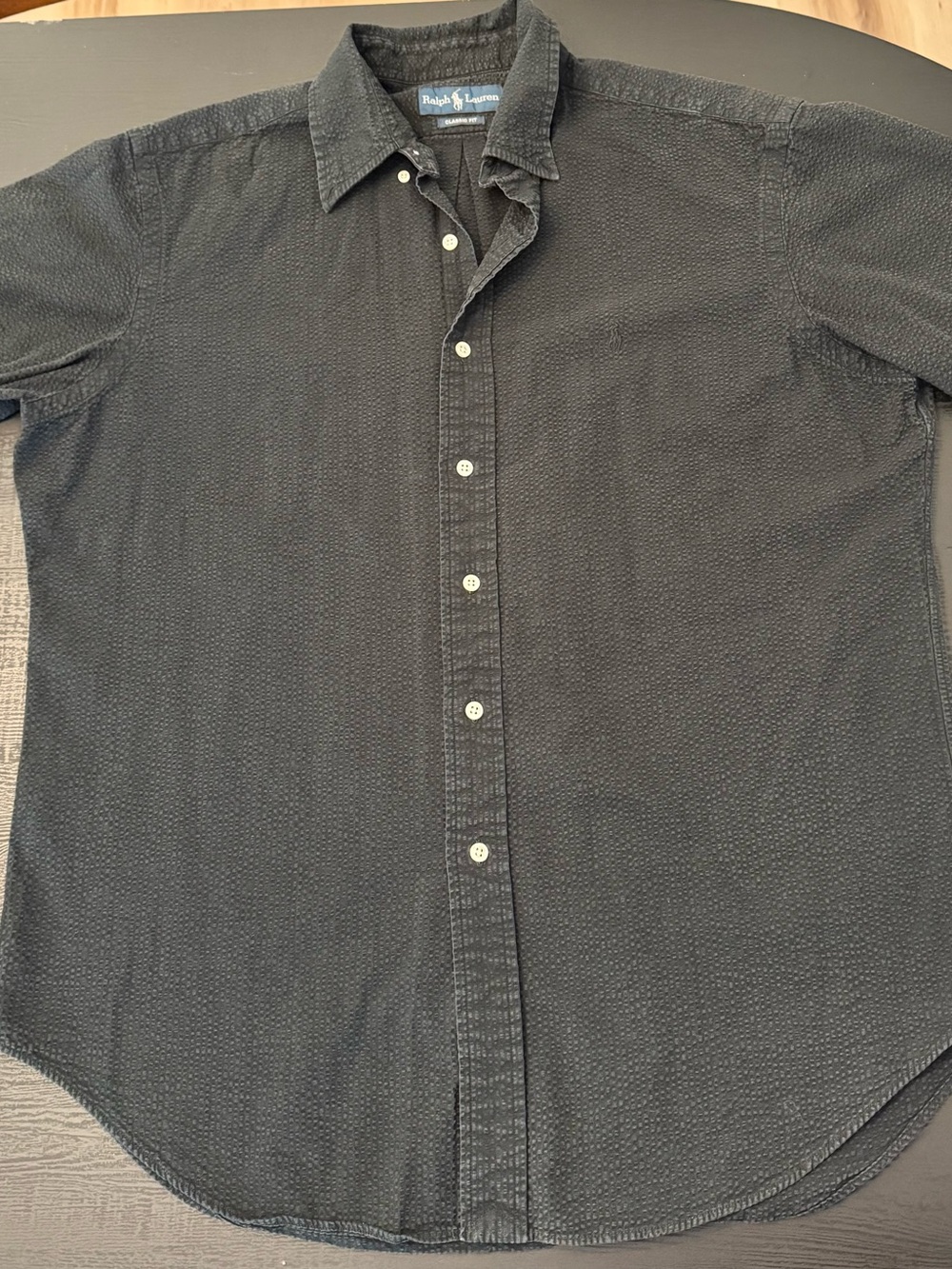 Ralph Lauren Polo Men’s Black Textured Button-Up Shirt
